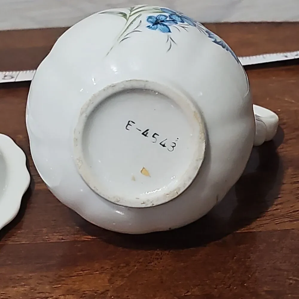 Vintage Inarco Japan Blue Floral Miniature Pitcher & Basin Set E-4543 Hand-paint